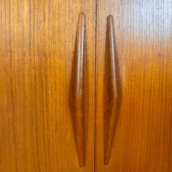 Teak sideboard with sliding doors, 1960s