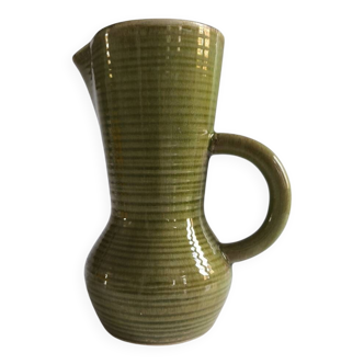 Glazed stoneware pitcher from the 1950s
