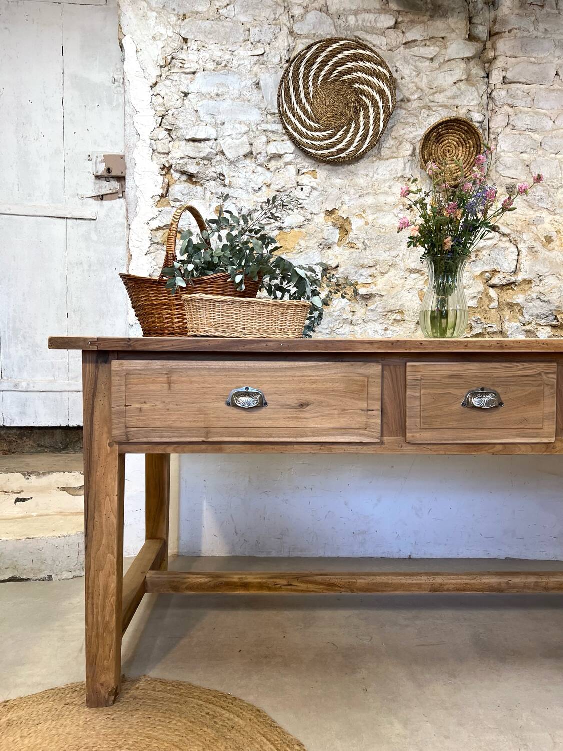 Farmhouse table with bread board