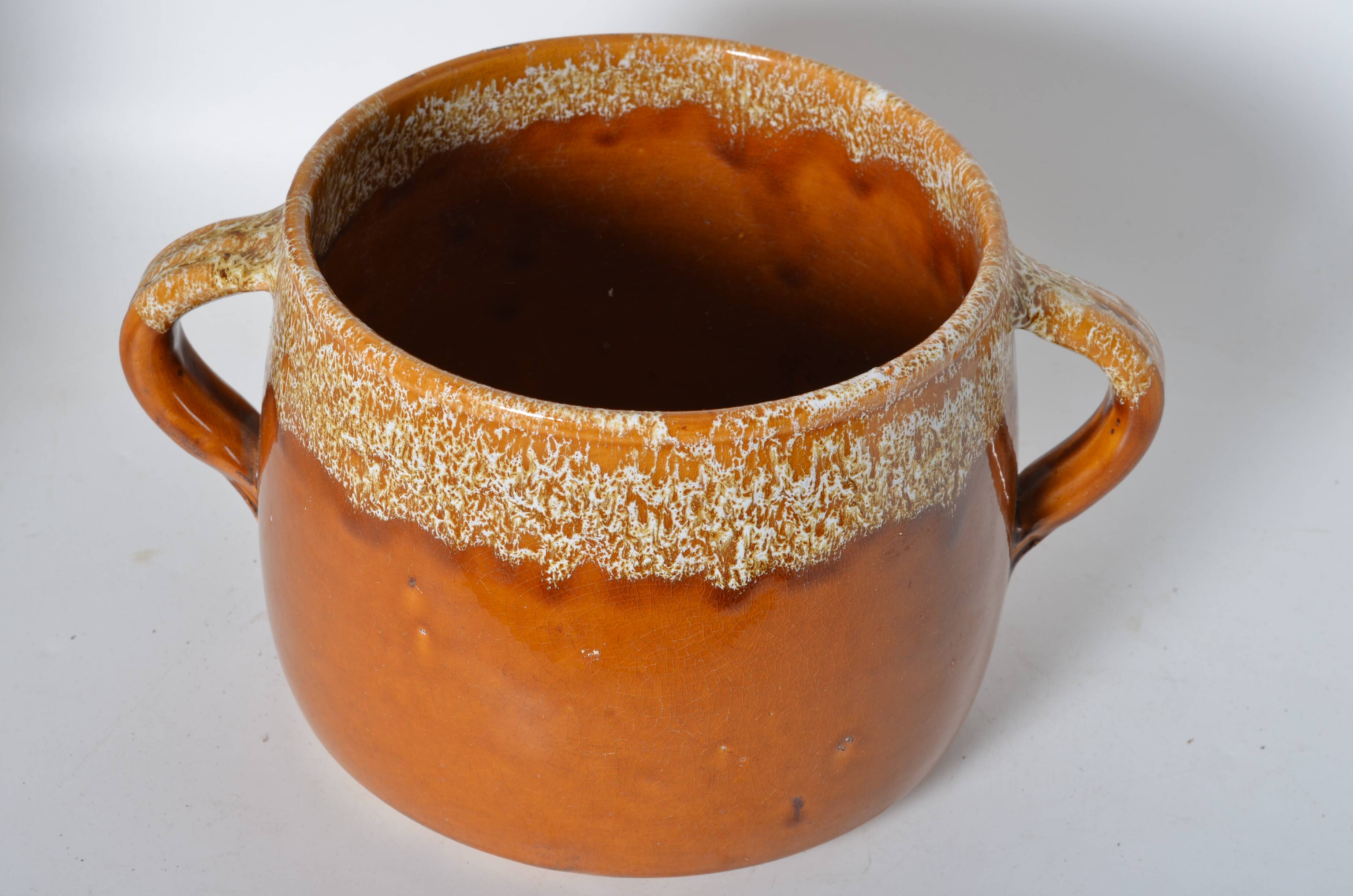 Glazed terracotta flowerpot
