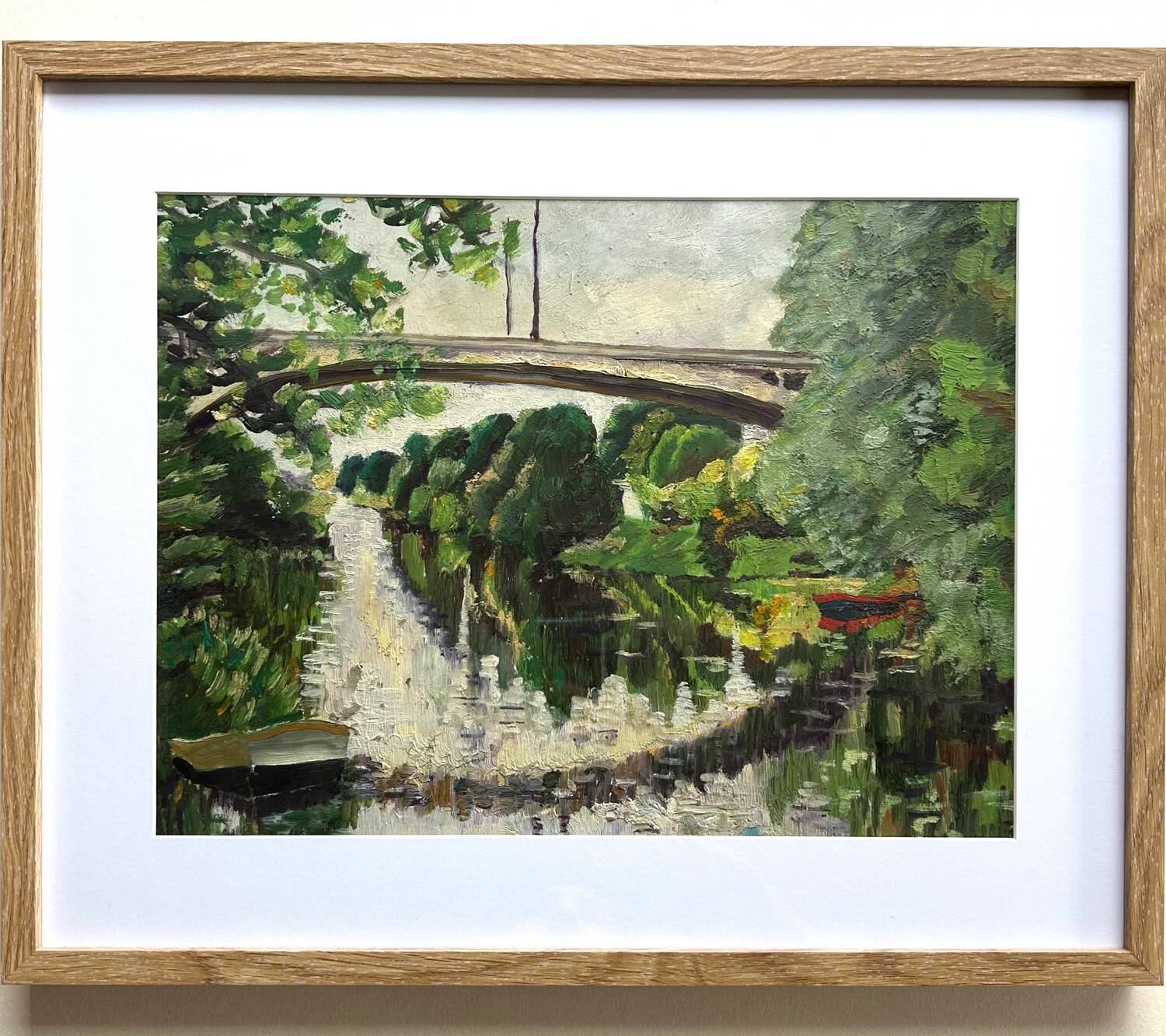 La Marne à St Maur, oil on cardboard, M. Tassart 1963