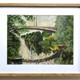 La Marne à St Maur, oil on cardboard, M. Tassart 1963