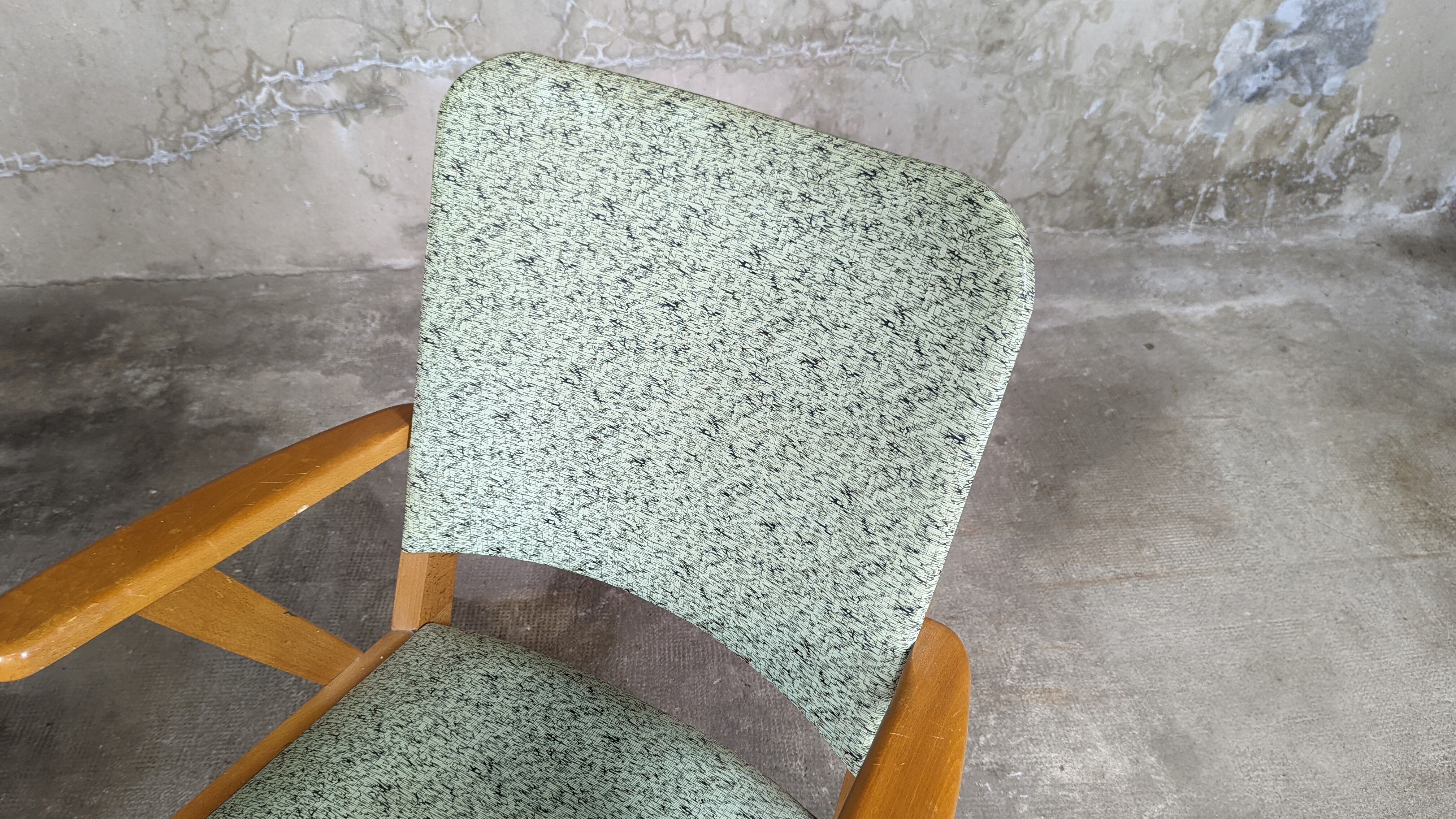 Scandinavian compass foot armchair