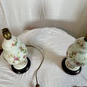 Pair of vintage porcelain lamps