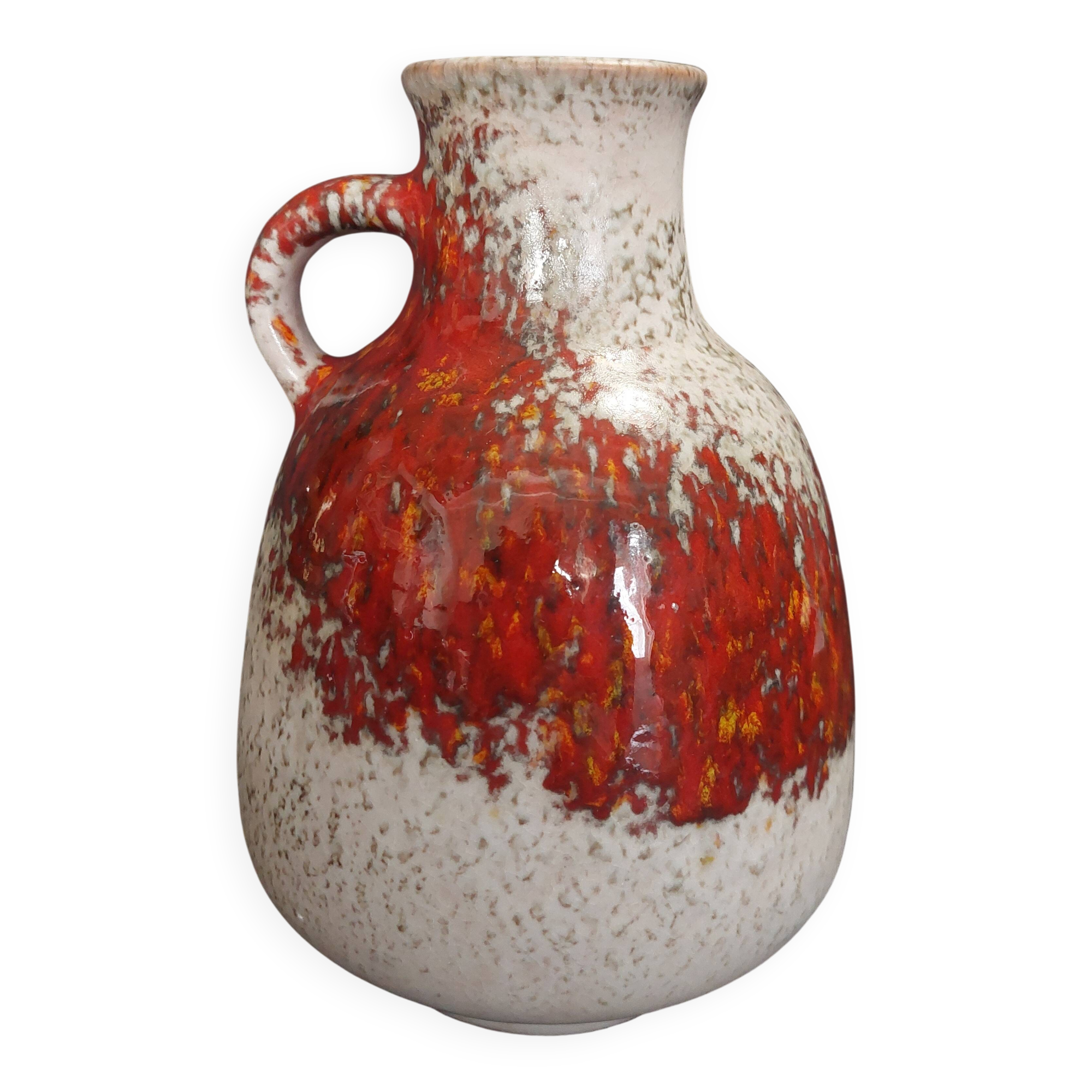 German ceramic pitcher by Fridgart for Karlsruhe Majolica, 1960s.