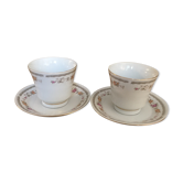 2 flowering tea cups