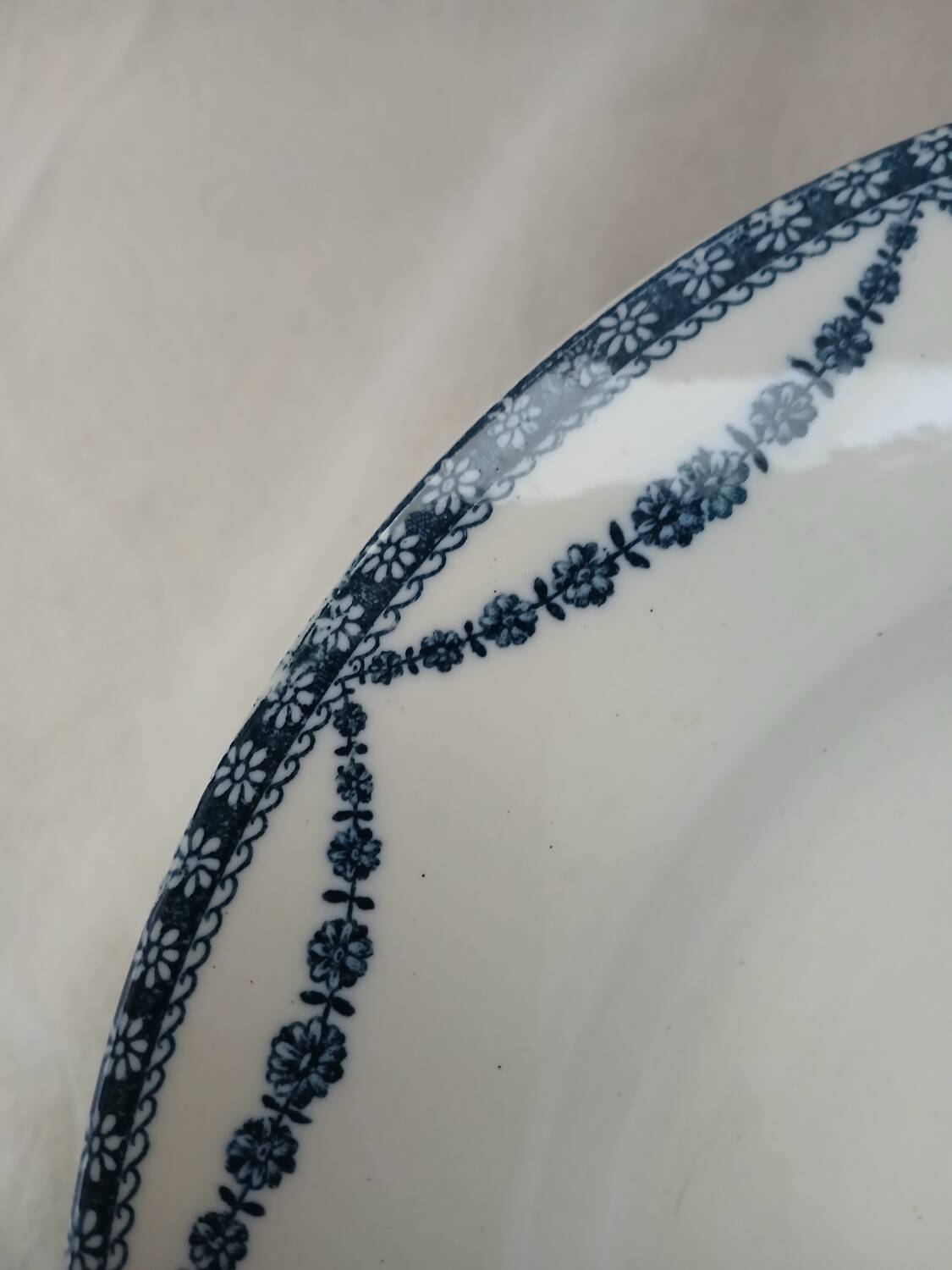 12 antique ironstone dinner plates
