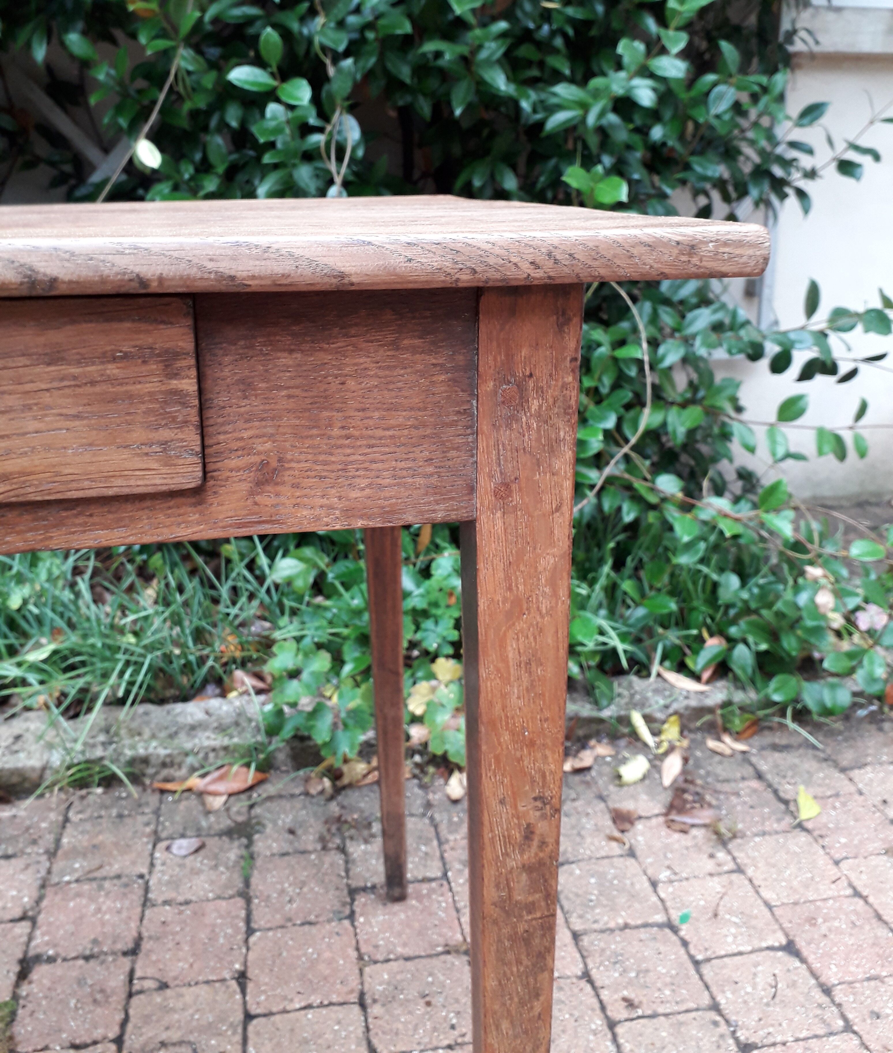 Old end table in oak