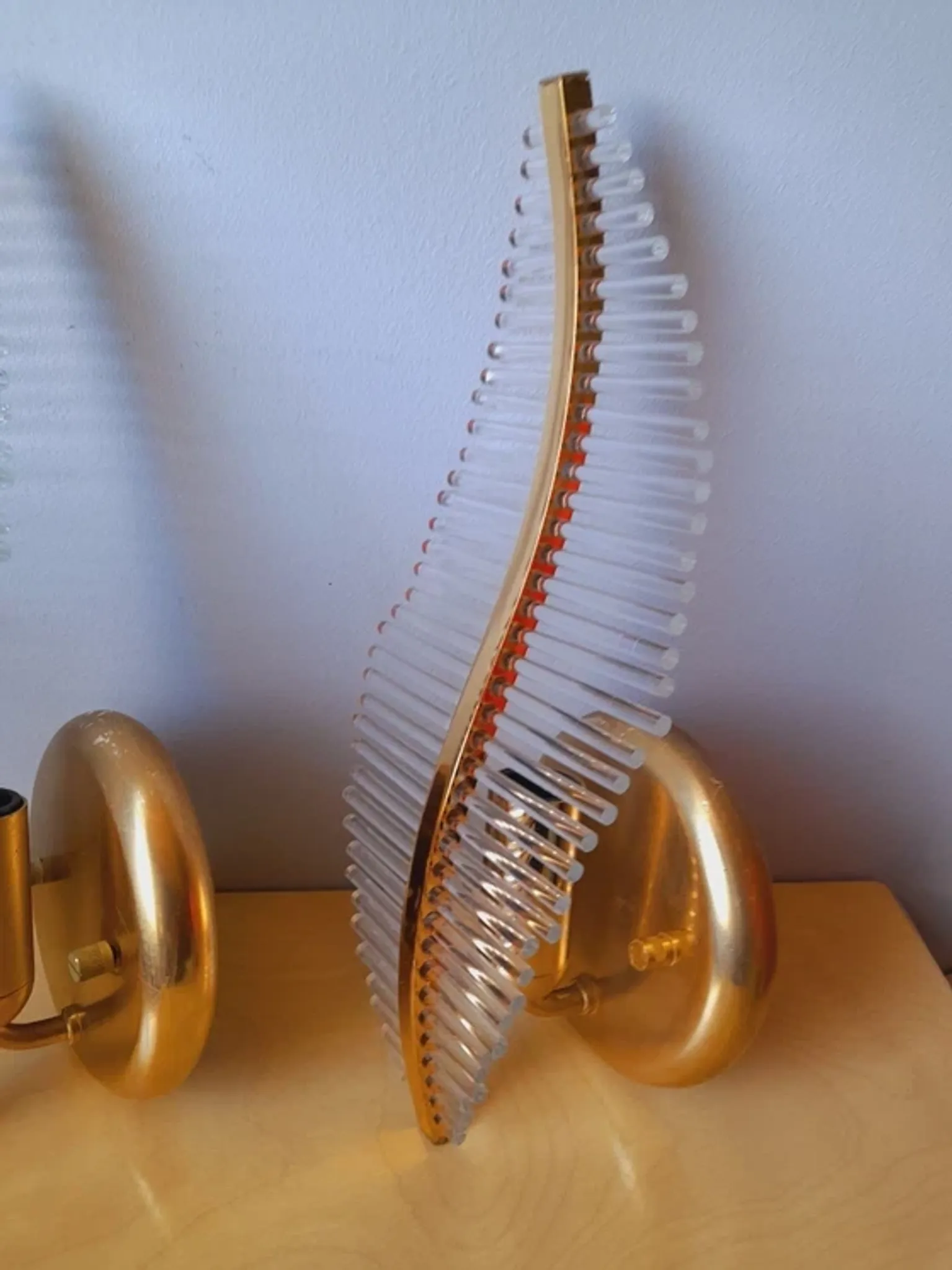 Pair of Leaf Wall Sconces in Murano Glass, Gaetano Sciolari for Venini