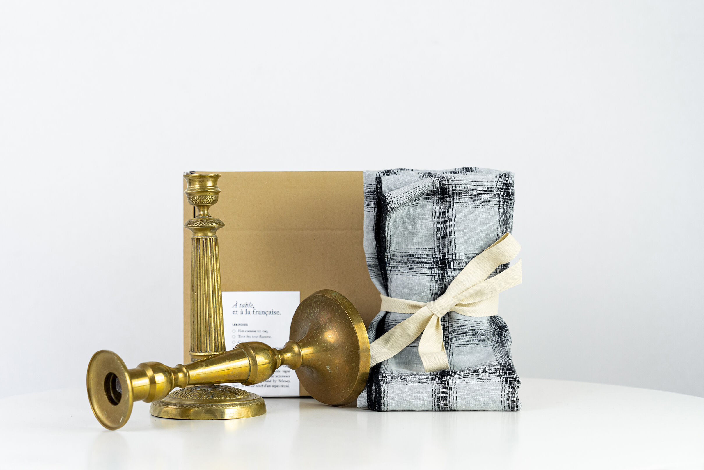 2 candle holders and 2 tea towels — All fire all flame #55