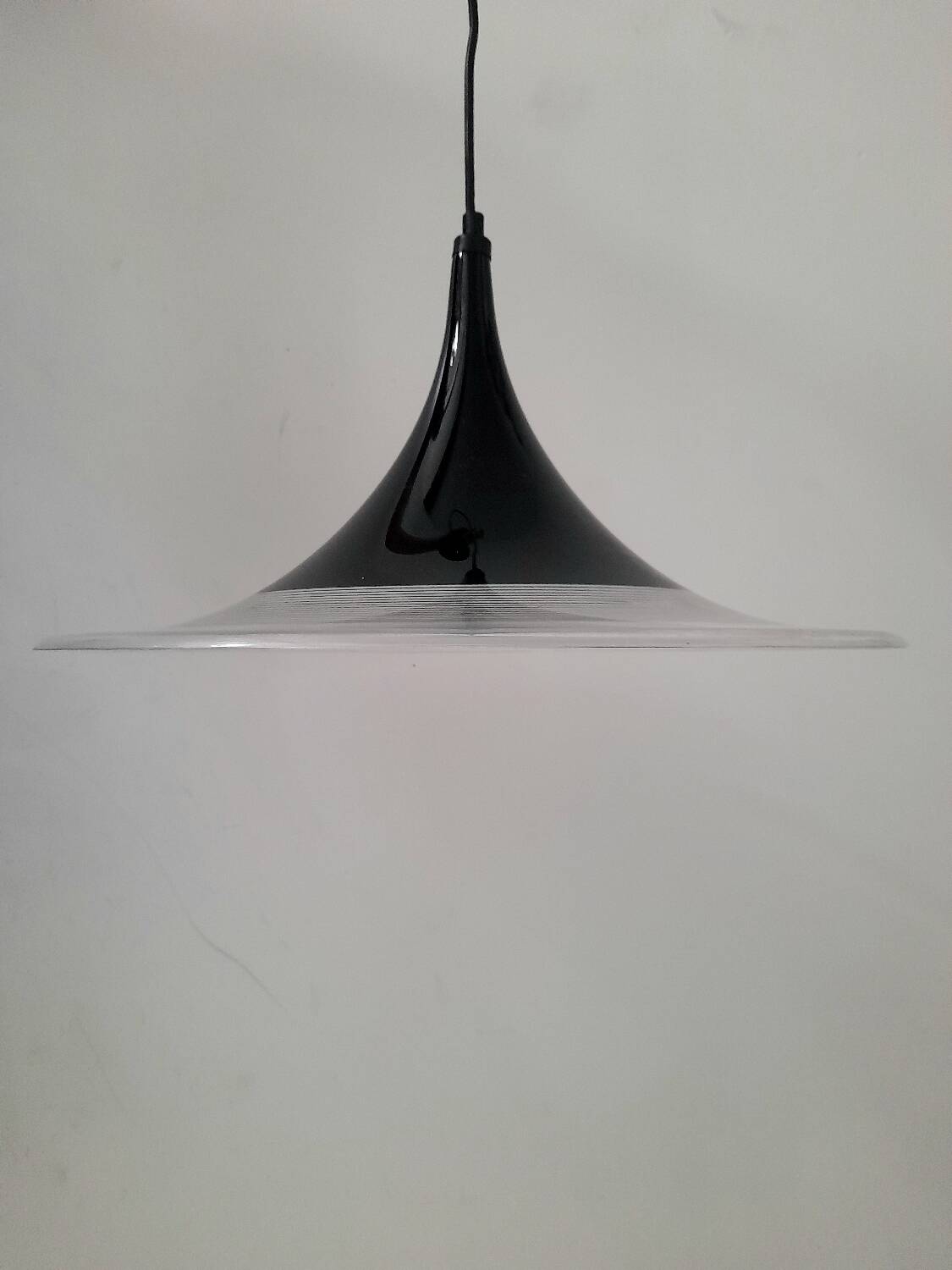 Large Meblo Guzzini trumpet pendant light from the 70s