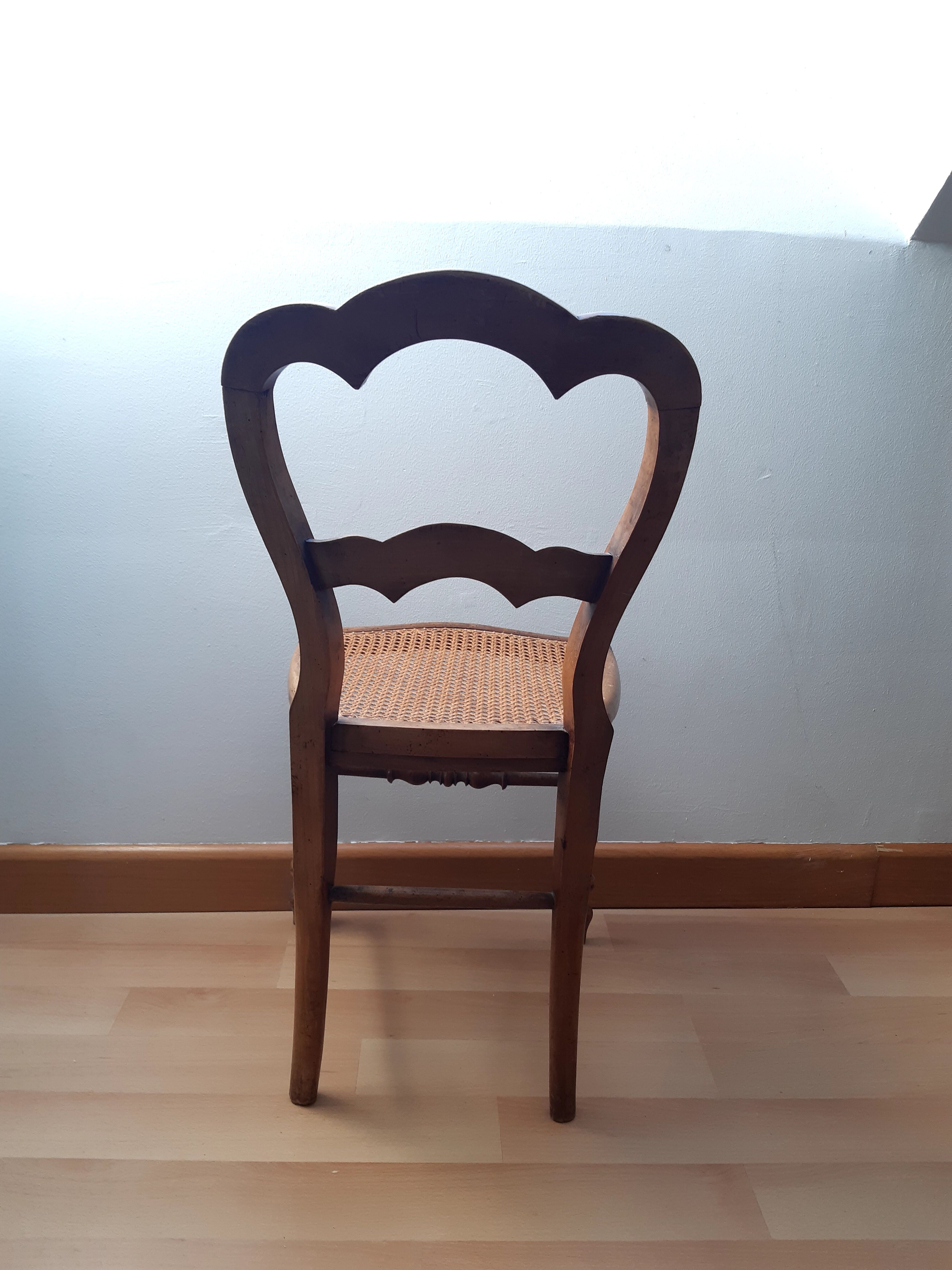 Chaise bois et cannage