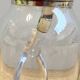 Antique Silver Metal Crystal Mustard Pot + Crystal & Silver Spoon Hallmarked