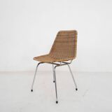 Chaise en rotin et métal, Pays-Bas, années 1960