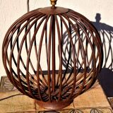 Wrought iron ball table lamp, brutalist art design