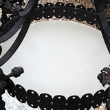 Imposing gothic lustre in wrought iron black laqué 185cm - 2 large candelabras