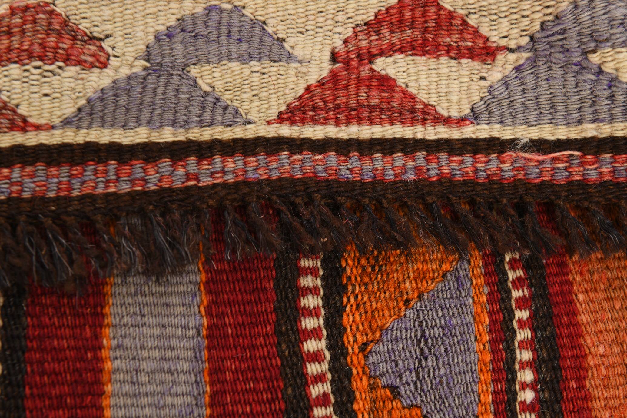 Rugs For Living Room Red & Brown Turkish Kilim Rug, 133x272Cm
