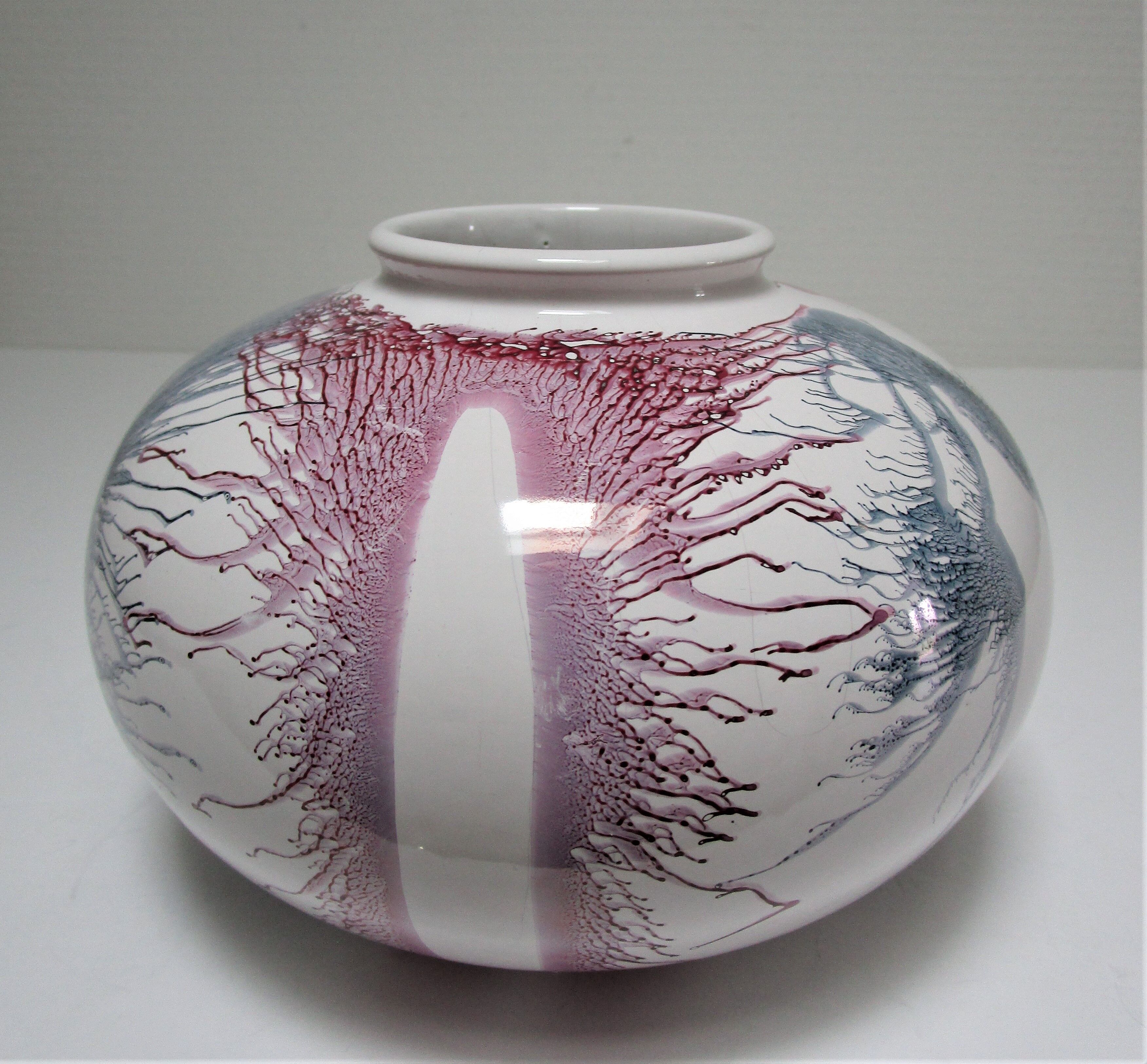 Vase west germany ceramic with projected decoration design 70s