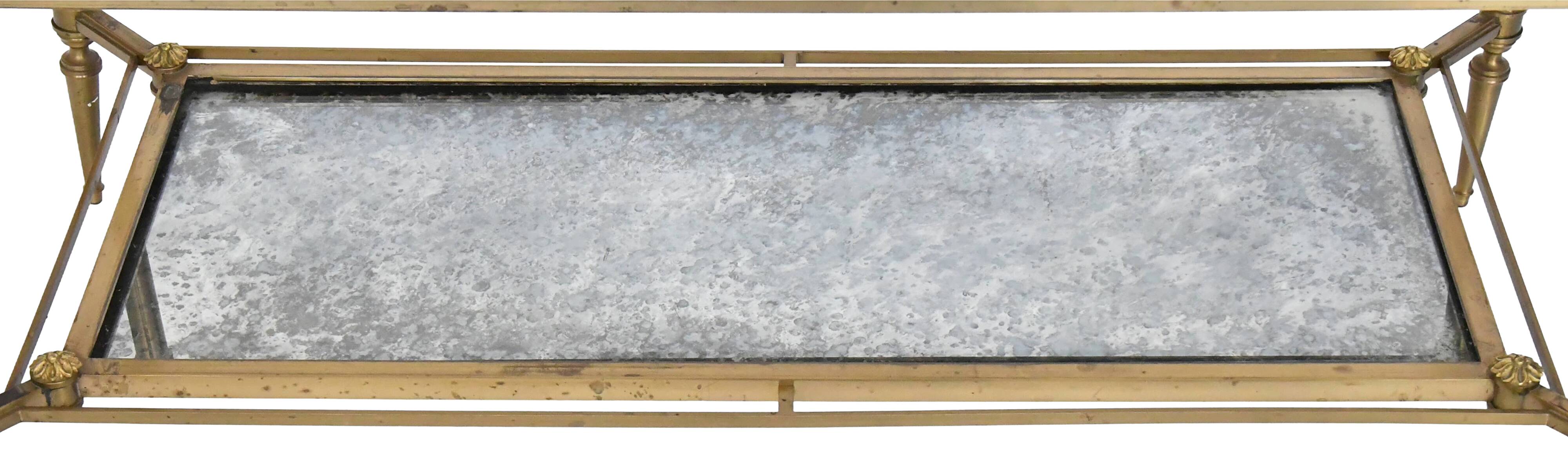 Bronze and gilded brass coffee table by Maison Jansen