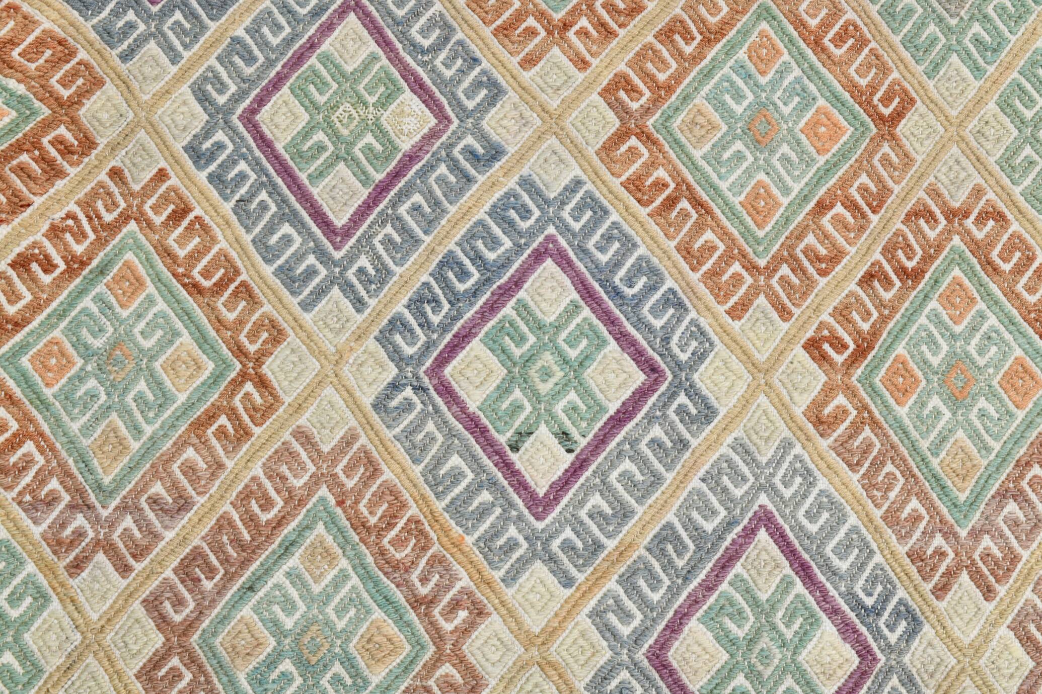 3x9 Pastel Toness Turkish Kilim Runner Rug, 81x286 Cm