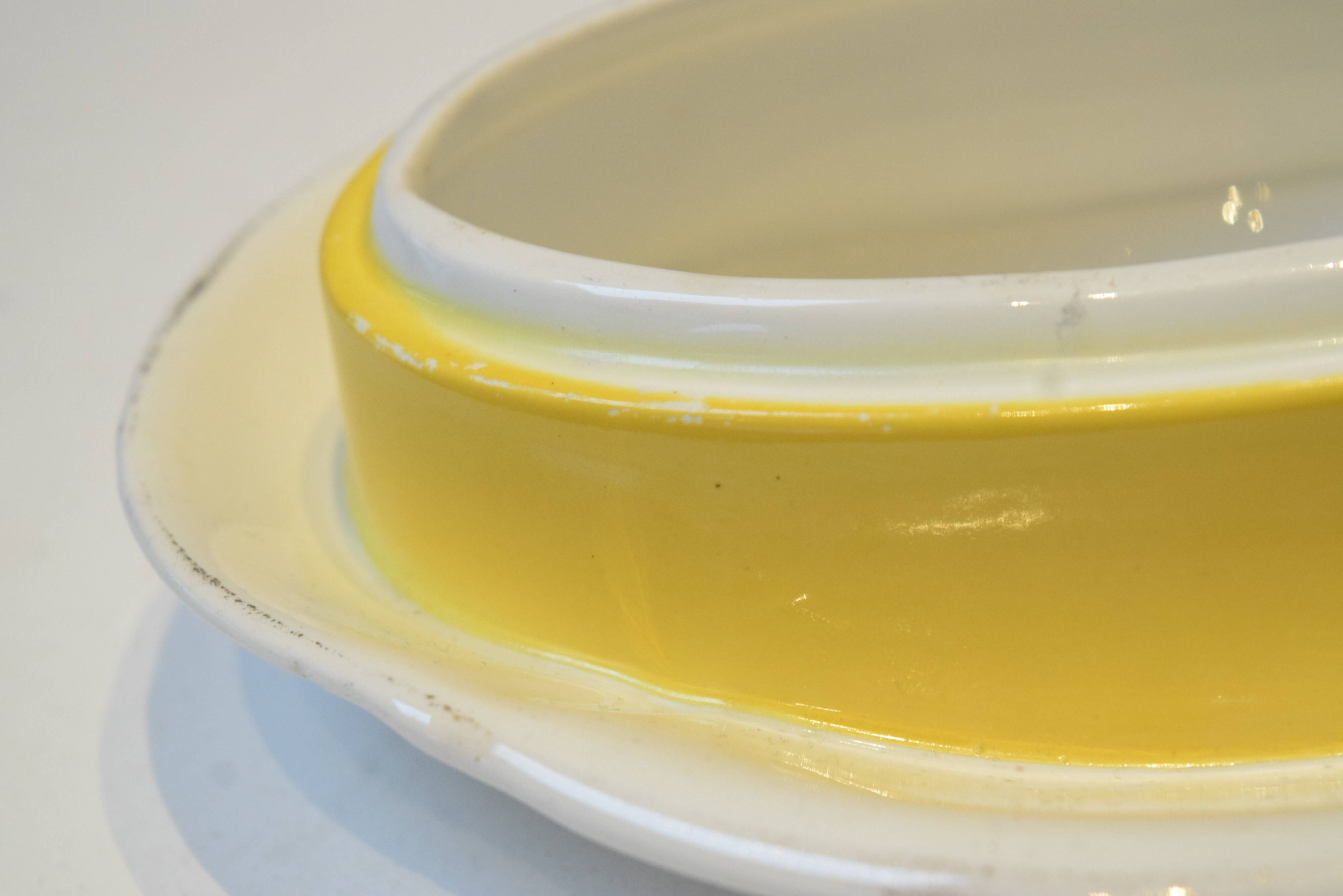 Vintage glazed ceramic butter dish - Manufacture Impériale de NImy