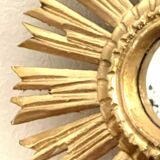 Golden wooden sun mirror "witch's eye"