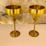 Pair of vintage brass tumblers
