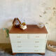 Renovated vintage chest of drawers – 5 drawers – Wooden top – Country style