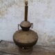 Pot in hammered copper and natural stones mounted in lamp india asia