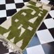 Handmade pure wool traditional green rug 140 x 260 cm
