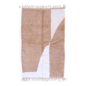 Beige Berber rug in pure wool