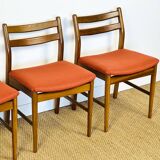 4 Scandinavian teak chairs 1960