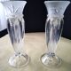 Pair of candlesticks or soliflores in Arques crystal Carthage model