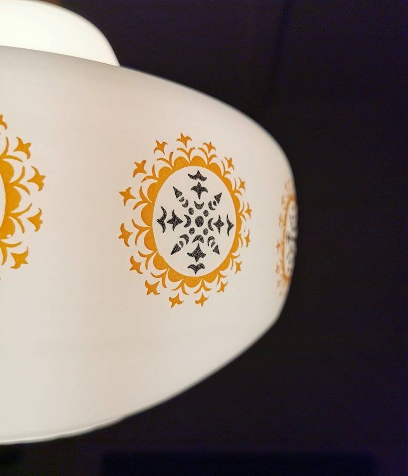 Vintage glass pendant lamp from the 70s