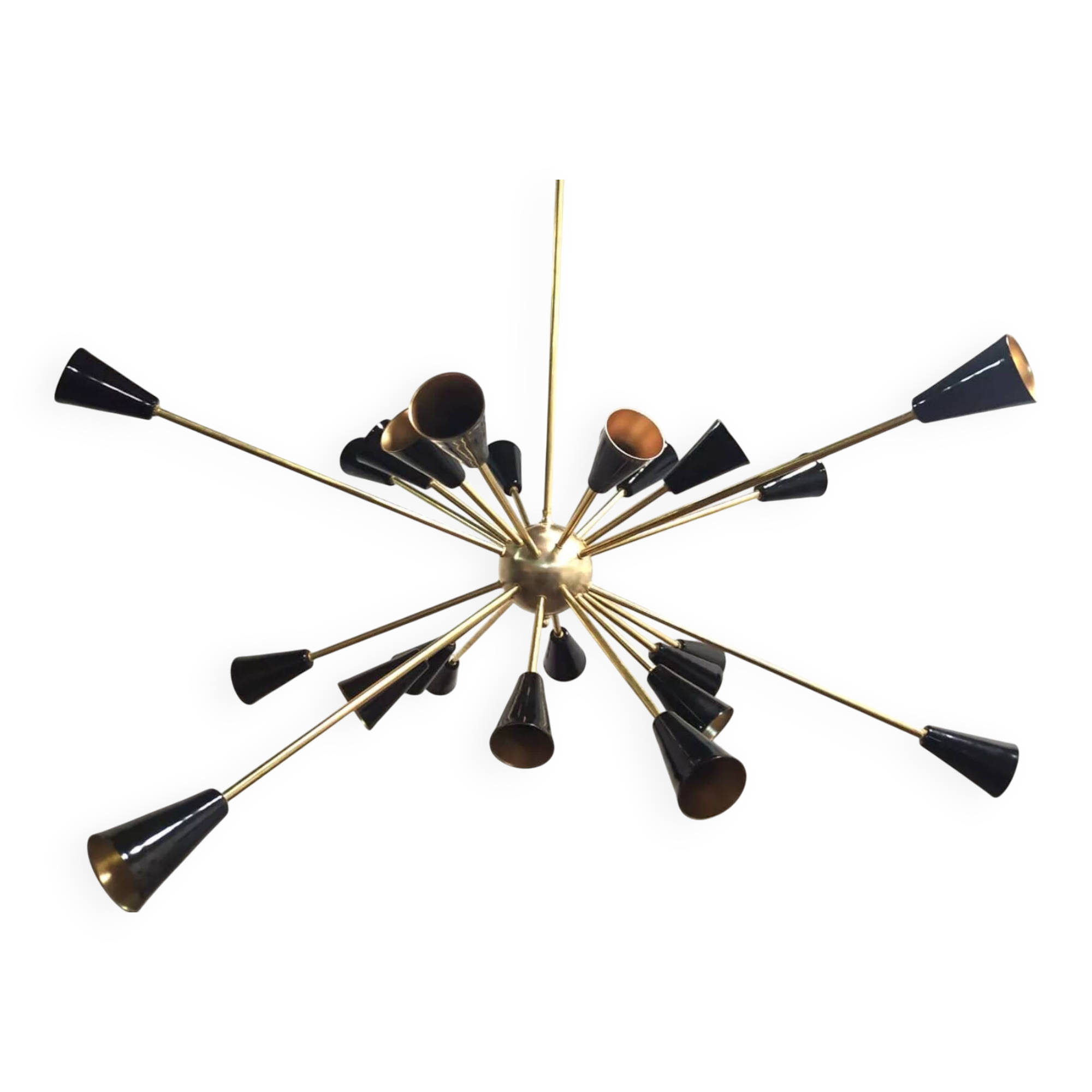 Brass Sputnik Ceiling Lamp, 1950s