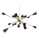 Brass Sputnik Ceiling Lamp, 1950s