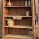 Large antique bookcase in raw solid oak