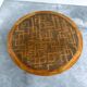 Vintage Wooden Coffee Table with Engraved Brass Top – 1970s