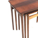Danish vintage rosewood nesting tables / set of 3 side tables made in the 60s