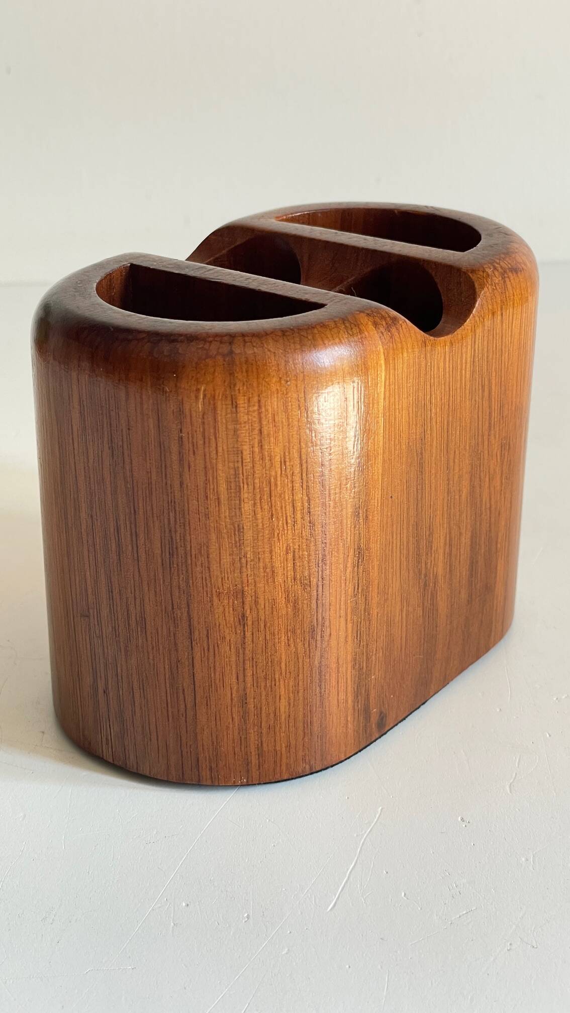 Vintage Teak Pencil Holder