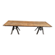 Large table for 10 people - 3m long - antique top / industrial legs