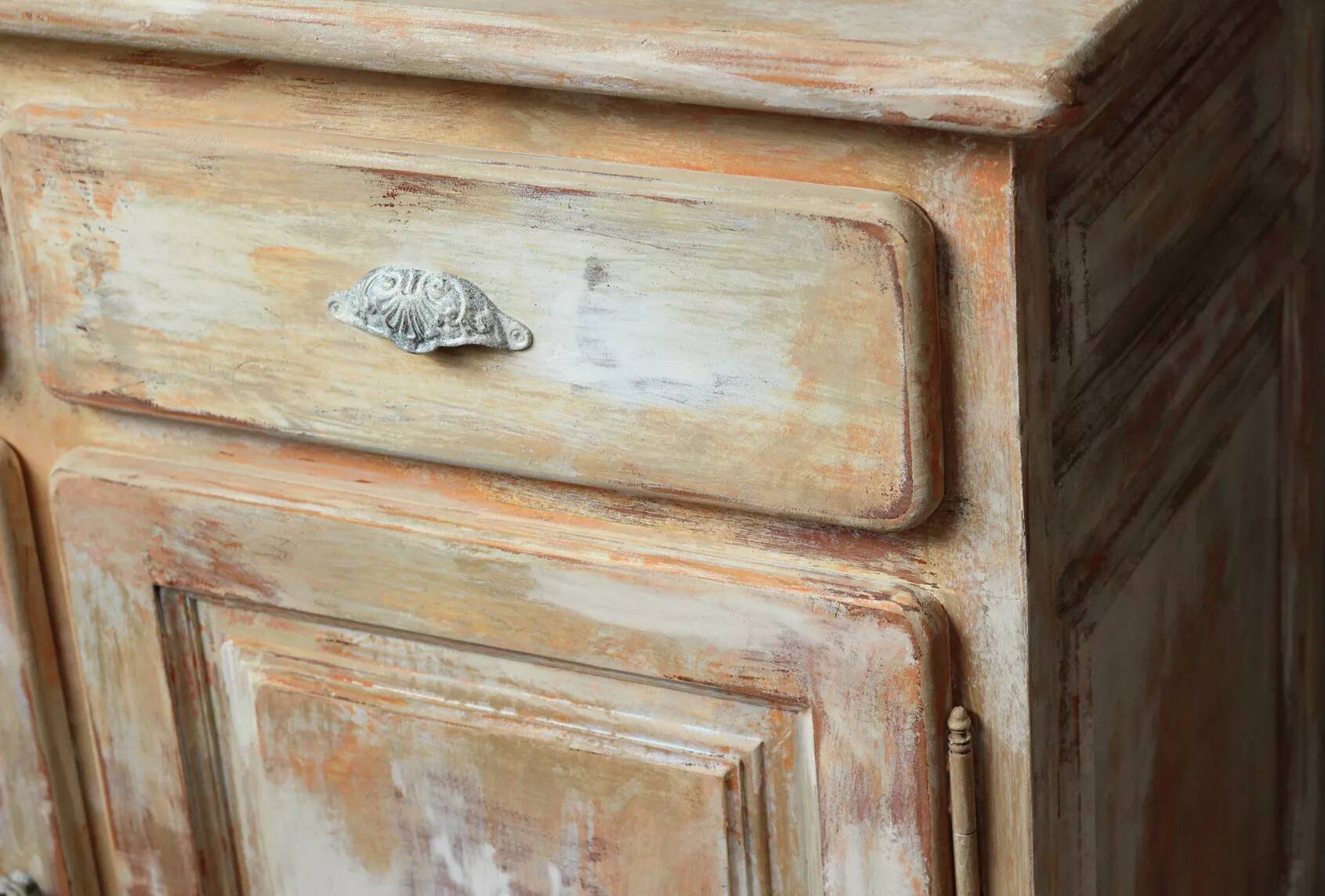 Small Parisian-style patinated sideboard