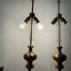 Pair of vintage bronze and brass lamps