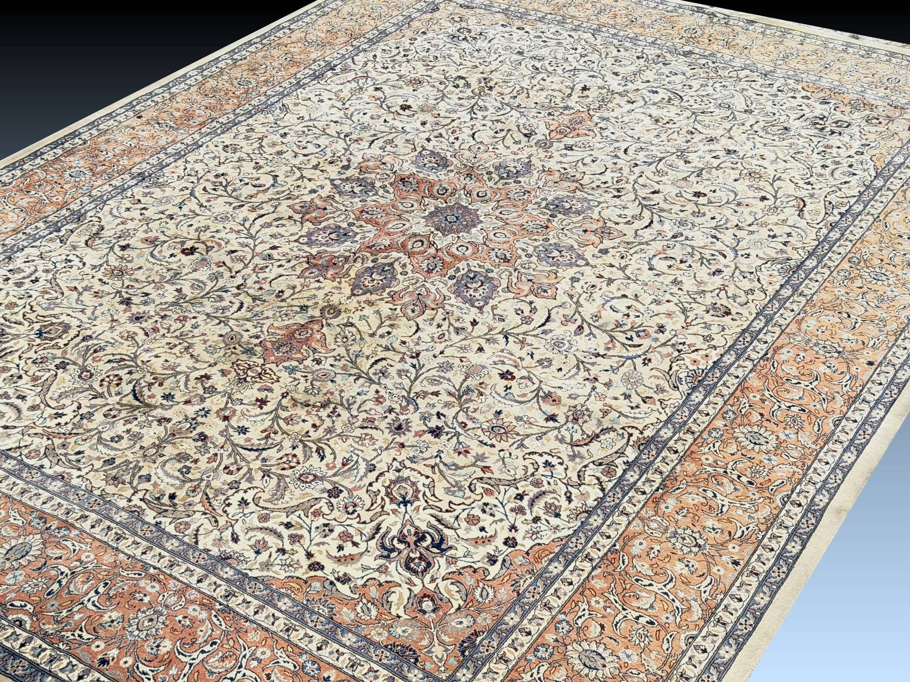 Large persian oriental carpet kashan iran - 275 x 375 cm