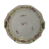 Limoges porcelain pie dish Unique floral decoration roses