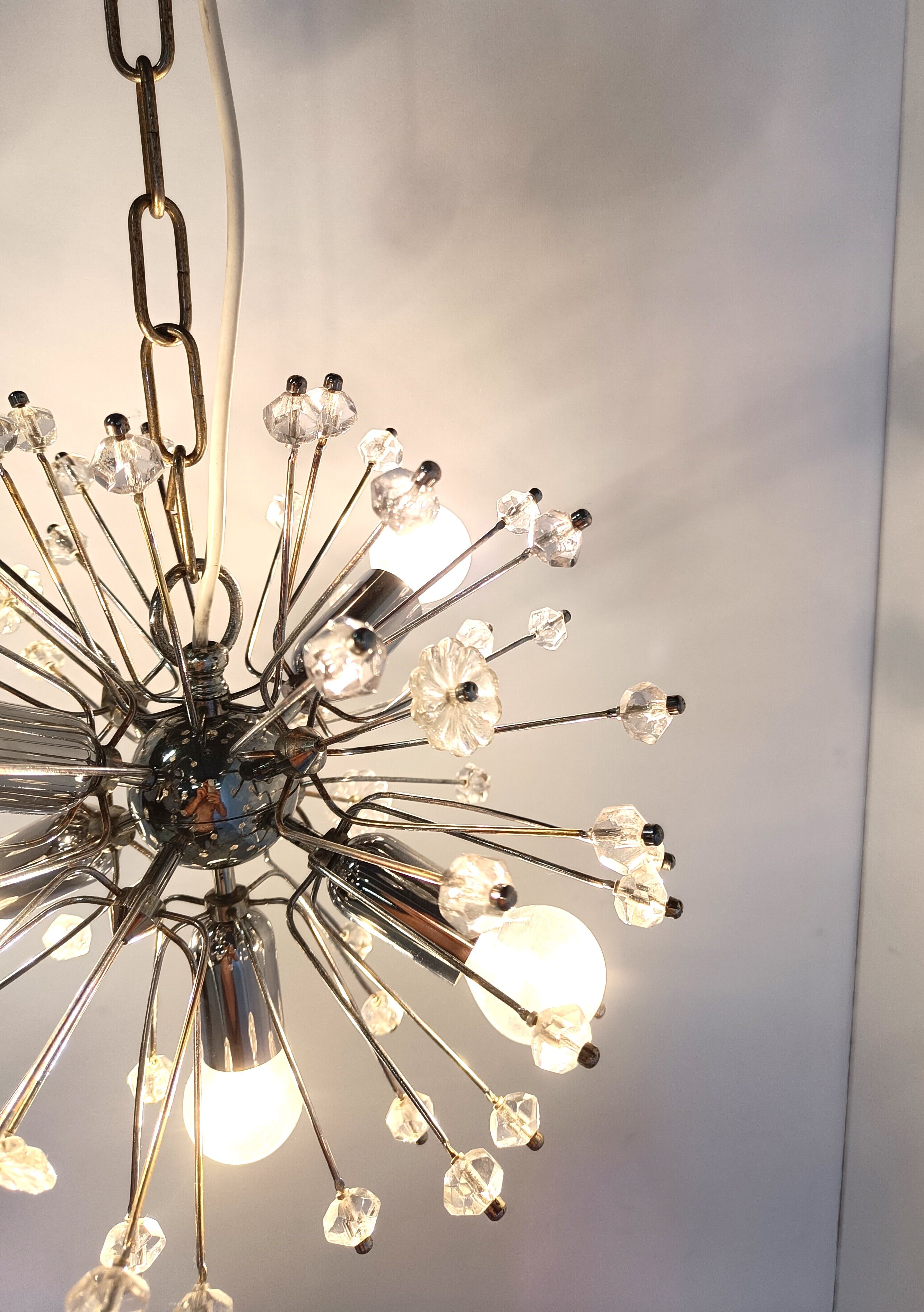 Mid century glass sputnik chandelier by Emil Stejnar, 1970s