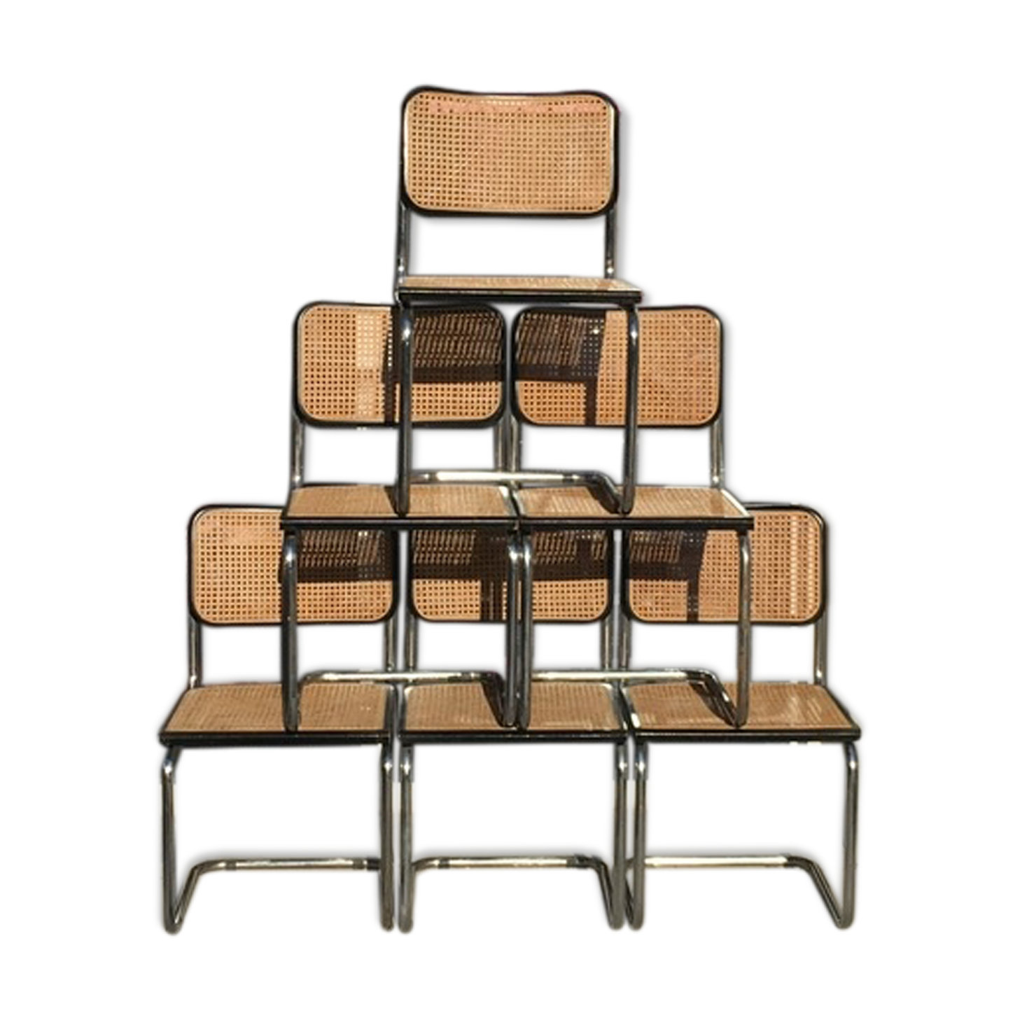 Suite of 6 chairs CESCA B32 by Marcel Breuer