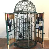 Porte bouteilles mini bar en fer forgé vintage