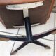 Foot rest ottoman vintage faux leather Brown years 70
