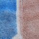 Modern light blue and beige colorful Berber rug